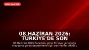 08 Haziran 2026: Türkiye'de Son Depremler ve AFAD Verileri