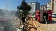 Bilecik'te Stadyum İnşaat Sahasında Yangın Meydana Geldi