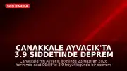 Çanakkale Ayvacık'ta 3.9 Şiddetinde Deprem Meydana Geldi