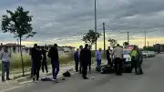 Çorlu'da Motosiklet ve Otomobil Çarpıştı: Kaza Anı Güvenlik Kamerasına Yansıdı