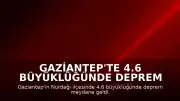 Gaziantep'te 4.6 büyüklüğünde deprem kaydedildi