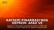 Kayseri Pınarbaşı'nda Deprem: AFAD ve Kandilli Verileri Paylaşıldı
