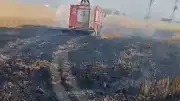 Şırnak'ın Silopi ilçesinde buğday ekili arazide yangın: 10 dönüm alan zarar gördü