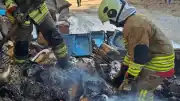 Antakya'da İnşaat Malzemelerinin Bulunduğu Alanda Yangın Kontrol Altına Alındı