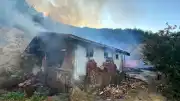 Kastamonu'da bir evde başlayan yangın ormanlık alana yayıldı