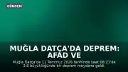 Muğla Datça'da Deprem: AFAD ve Kandilli Verileri Paylaşıldı