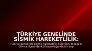 Türkiye Genelinde Sismik Hareketlilik: AFAD ve Kandilli Rasathanesi Verileri Paylaşıldı