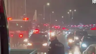 Çekmeköy'de Bir Elektrikli Otomobil Alev Aldı