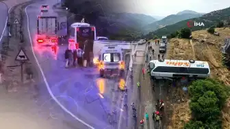 Kırıkkale'de Otobüsün Şarampole Devrildiği Kaza Güvenlik Kamerasına Yansıdı