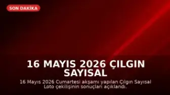 16 Mayıs 2026 Çılgın Sayısal Loto Çekiliş Sonuçları Açıklandı: Büyük İkramiye Devretti