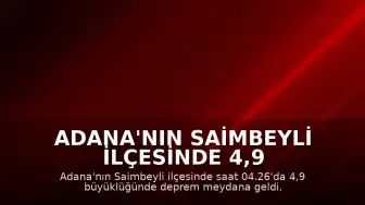 Adana'nın Saimbeyli ilçesinde 4,9 büyüklüğünde deprem kaydedildi