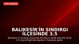 Balıkesir'in Sındırgı ilçesinde 3.5 büyüklüğünde deprem kaydedildi