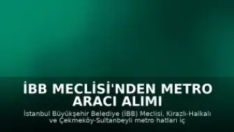 İBB Meclisi'nden Metro Aracı Alımı İçin 871 Milyon Avro Borçlanma Kararı