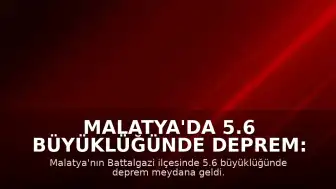 Malatya'da 5.6 Büyüklüğünde Deprem: Eğitime 1 Gün Ara Verildi