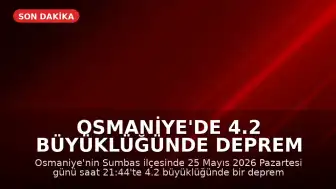 Osmaniye'de 4.2 büyüklüğünde deprem meydana geldi