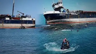 Sakarya Karasu Sahili'nde Fırtına Nedeniyle Karaya Oturan Gemi Bölgesi Denize Girmek İçin Yasaklandı