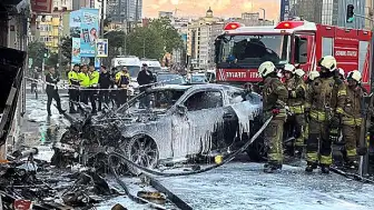 Şişli'de İş Yerinde Yangın: Otomobil Kontrolden Çıktı