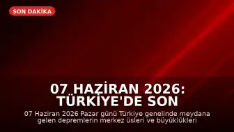 07 Haziran 2026: Türkiye'de Son Depremler ve AFAD Verileri