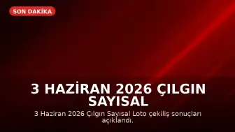 3 Haziran 2026 Çılgın Sayısal Loto Çekiliş Sonuçları Açıklandı