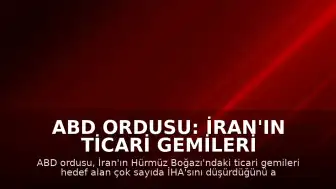 ABD Ordusu: İran'ın Ticari Gemileri Hedef Alan İHA'ları Düşürüldü