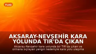 Aksaray-Nevşehir kara yolunda TIR'da çıkan yangın ormana sıçradı