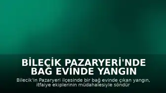 Bilecik Pazaryeri'nde Bağ Evinde Yangın Çıktı