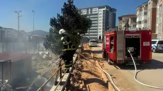 Bilecik'te Stadyum İnşaat Sahasında Yangın Meydana Geldi