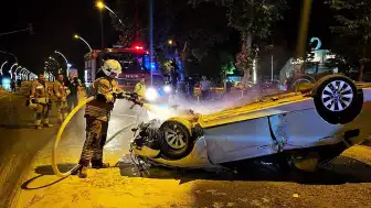 Edirne'de Alkollü Sürücü Refüje Çarparak Takla Attı: 2 Yaralı
