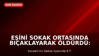Eşini Sokak Ortasında Bıçaklayarak Öldürdü: Olay Yerine Polis Müdahale Etti