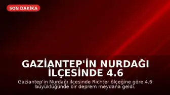 Gaziantep'in Nurdağı ilçesinde 4.6 büyüklüğünde deprem kaydedildi