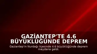 Gaziantep'te 4.6 büyüklüğünde deprem kaydedildi