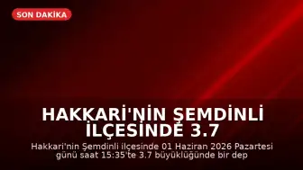 Hakkari'nin Şemdinli ilçesinde 3.7 büyüklüğünde deprem kaydedildi
