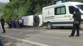 İzmir Kiraz'da işçi minibüsü devrildi: 1 ölü