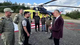 Karabük'te Orman Yangınlarıyla Mücadele İçin Helikopter Göreve Başladı