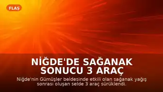 Niğde'de Sağanak Sonucu 3 Araç Sele Kapıldı