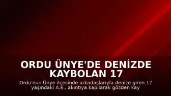 Ordu Ünye'de denizde kaybolan 17 yaşındaki genç için arama çalışmaları başlatıldı