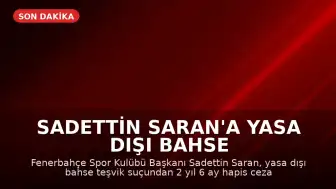 Sadettin Saran'a Yasa Dışı Bahse Teşvikten Hapis Cezası