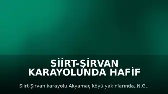 Siirt-Şirvan Karayolunda Hafif Ticari Araç Yangını