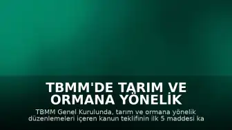TBMM'de Tarım ve Ormana Yönelik Düzenlemeleri İçeren Kanun Teklifinin İlk 5 Maddesi Kabul Edildi