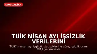 TÜİK Nisan Ayı İşsizlik Verilerini Açıkladı: Oran Yüzde 8,2'ye Yükseldi
