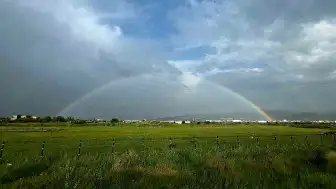 Van'da Yağış Sonrası Çifte Gökkuşağı Görüntülendi