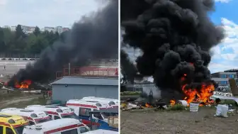 Varşova'da hafif uçak caddeye düştü: 2 ölü, 2 yaralı