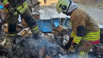Antakya'da İnşaat Malzemelerinin Bulunduğu Alanda Yangın Kontrol Altına Alındı