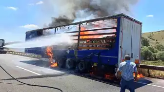 Çankırı Çerkeş'te Boya Yüklü Tır Dorsesinde Yangın