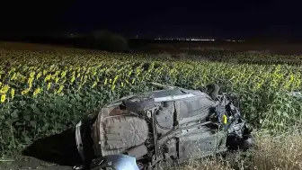 Tekirdağ Çorlu'da Otomobil Ayçiçeği Tarlasına Devrildi: 5 Yaralı