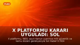 X Platformu Kararı Uyguladı: Sol Haber Hesabına Erişim Engeli Getirildi