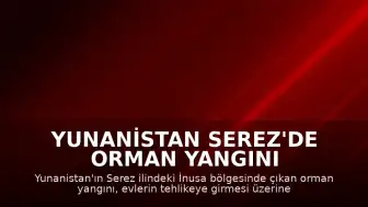 Yunanistan Serez'de Orman Yangını Nedeniyle İnusa Bölgesi Tahliye Edildi