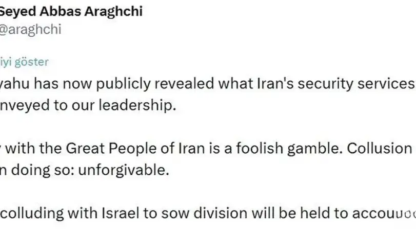 İran'dan Netanyahu'nun BAE Ziyaretine Tepki: "İsrail ile İşbirliği Yapanlar Hesap Verecek"