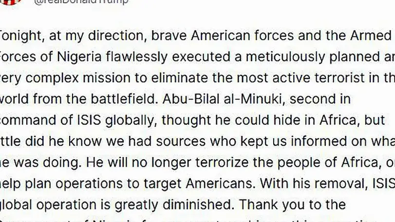 ABD Başkanı Trump: DEAŞ'ın Küresel İkinci Komutanı Öldürüldü