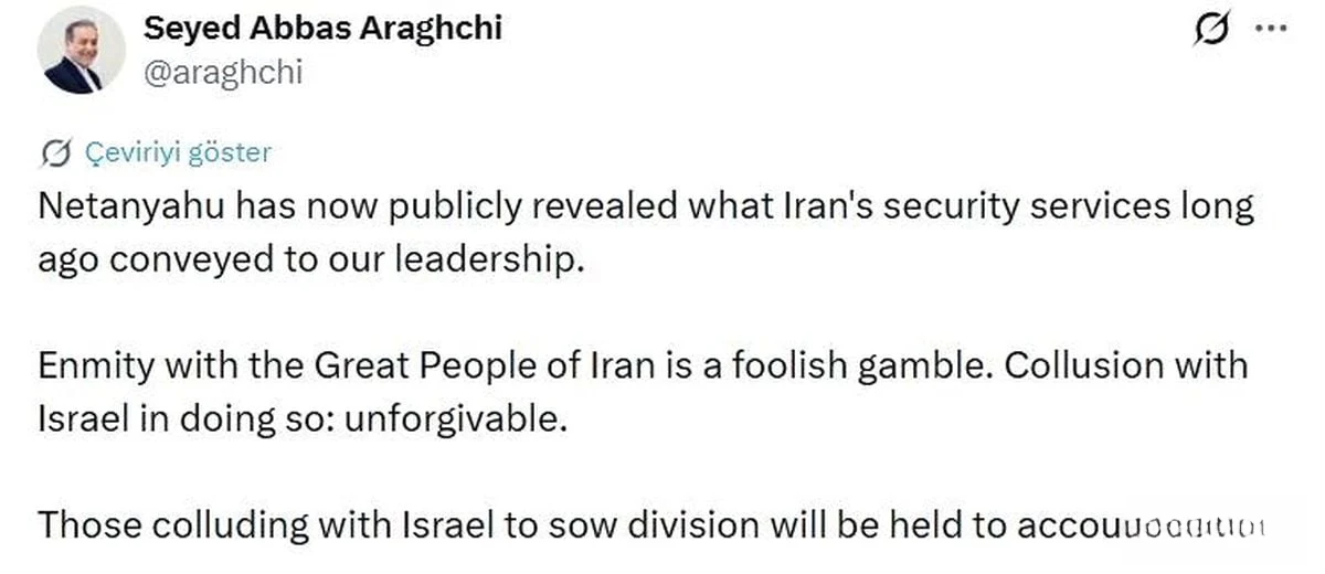 İran'dan Netanyahu'nun BAE Ziyaretine Tepki: "İsrail ile İşbirliği Yapanlar Hesap Verecek"